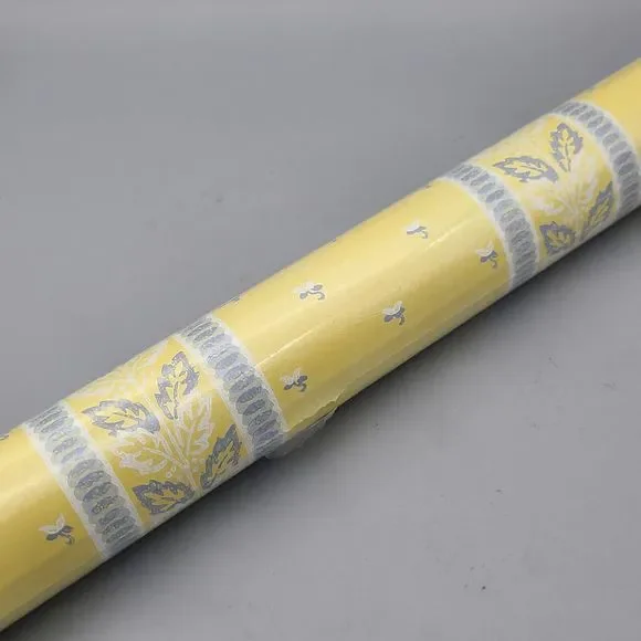Thibaut Wallpaper T42085 Single Roll Yellow Gray Color NEW Washable PrePasted